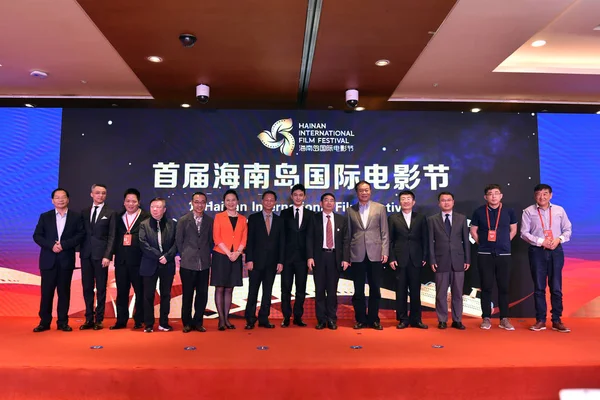 中国歌手兼演员黄晓明出席 8年10月29日在中国南方海南省琼海市博鳌举行的第一届海南国际电影节新闻发布会 — 图库照片