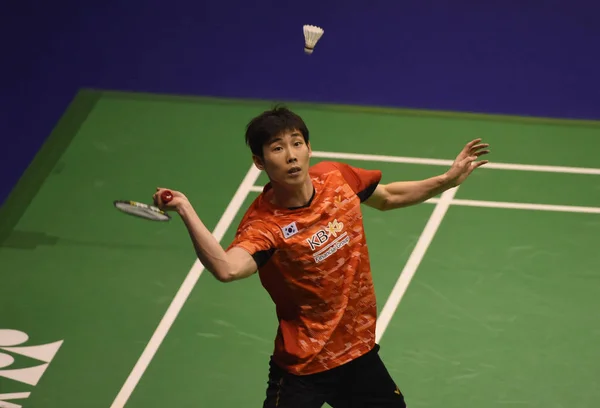 Oğlum Wan Güney Kore Bir Atış Için Kento Momota Japonya — Stok fotoğraf