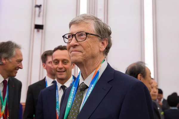 Den Amerikanske Forretningsmagnaten Bill Gates Grunnlegger Microsoft Corporation Deltar Åpningsseremonien – stockfoto