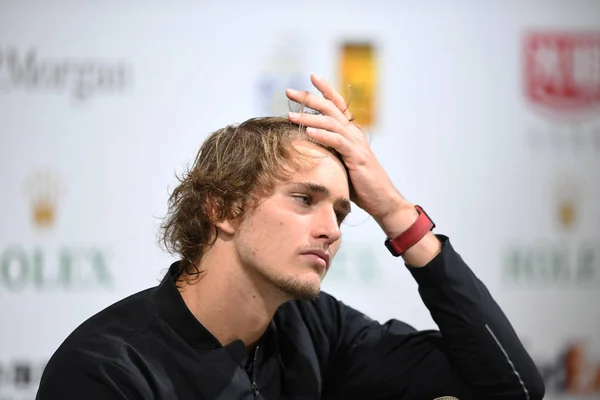 Alexander Zverev Tyskland Deltar Presskonferens Efter Att Besegrat Kyle Edmund — Stockfoto