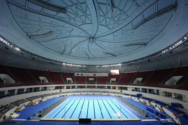 Vue Une Piscine Dans Centre Sportif Olympique Hangzhou Centre Sportif — Photo