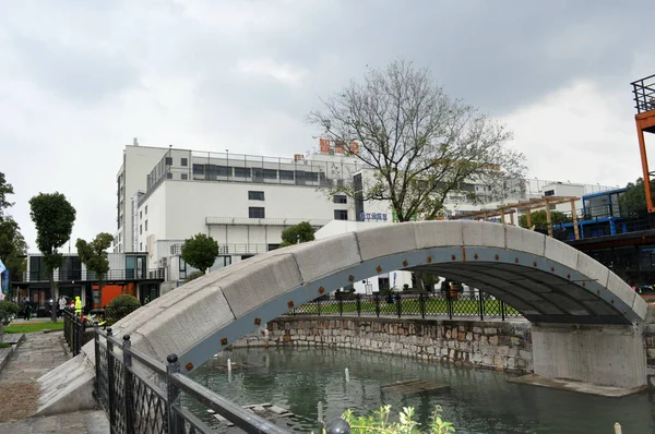 Vista Mais Longa Ponte Concreto Impressa Mundo Ser Usada Baía — Fotografia de Stock