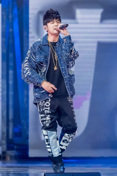 Taiwanese Singer Jay Chou Performs Gala Tmall Global Shopping Festival — Stock Photo, Image