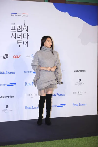 Sydkoreansk Skådespelerska Won Utgör Öppningsceremonin För Franska Film Tour Seoul — Stockfoto
