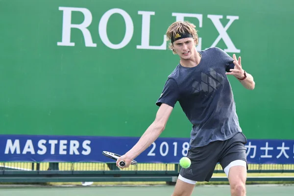 Német Teniszezőnő Alexander Zverev Részt Vesz Egy Edzés Felkészülés Rolex — Stock Fotó