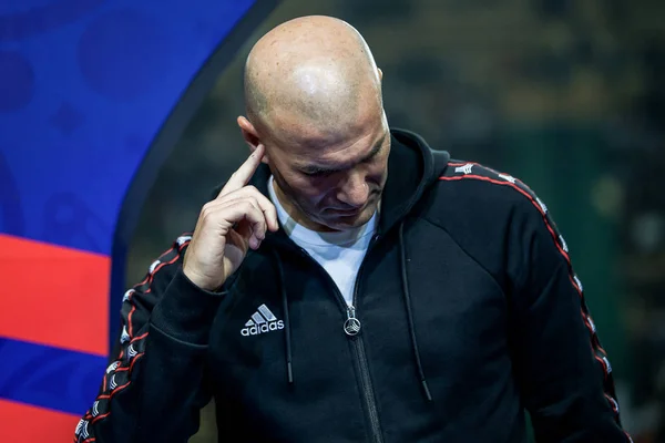 Fransız Futbol Yıldızı Koç Zinedine Zidane Katılır 2018 2019 Adidas — Stok fotoğraf