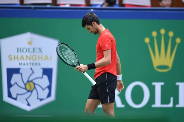 Novak Djokovic Star Serbe Tennis Participe Une Séance Entraînement Préparation — Photo