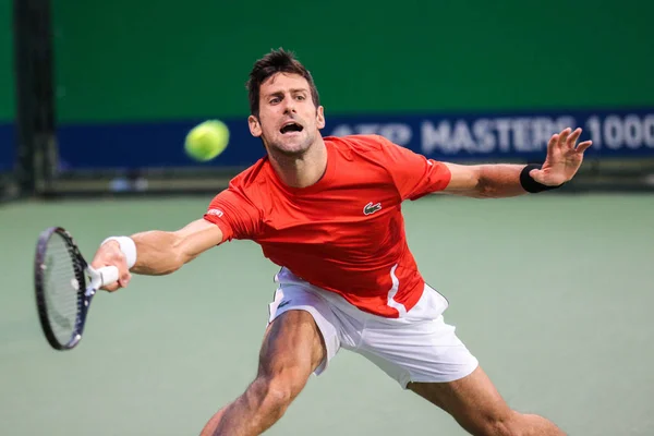 Serbian Tennis Star Novak Djokovic Takes Part Training Session Preparation — Stockfoto