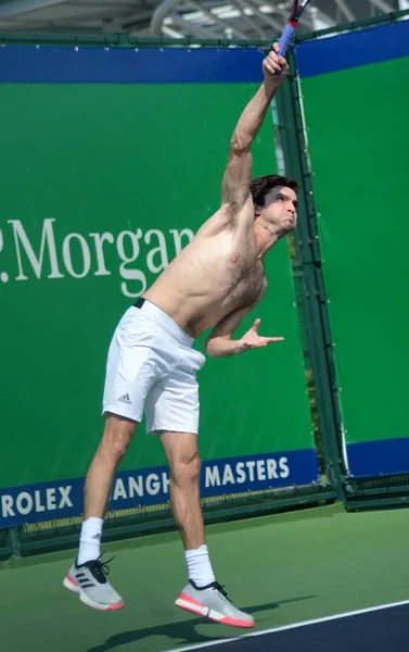 Tennista Francese Gilles Simon Partecipa Una Sessione Allenamento Preparazione Del — Foto Stock