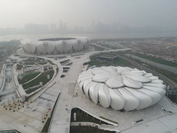 Vista Aérea Del Centro Olímpico Deportes Hangzhou Olympic Sports Center — Foto de Stock