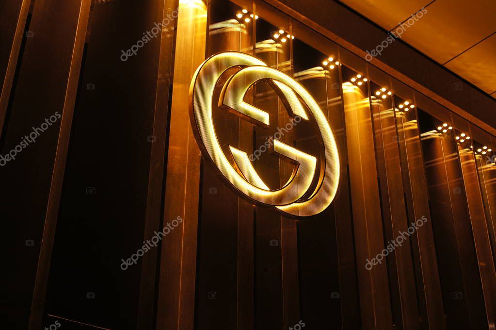 View of a logo of  Italian luxury brand Gucci at a shopping mall in Beijing, China, 23 November 2013
