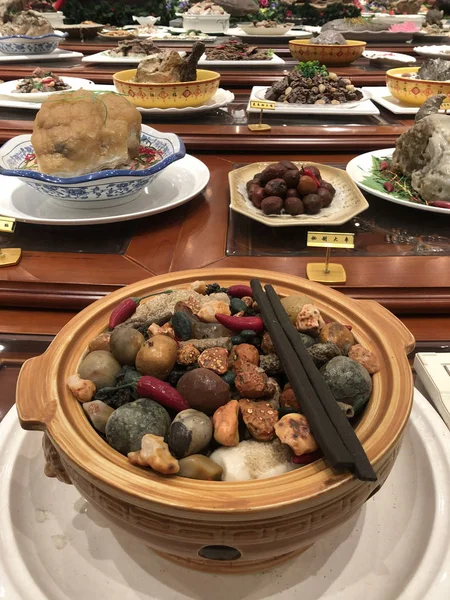 Colorful Stones Resembling Banquet Dishes Display Strange Stone Museum Hami — Stock Photo, Image