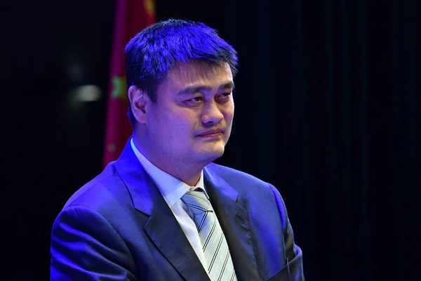 Emeryturze Chińska Gwiazda Koszykówki Yao Ming Prezes Chińskiego Stowarzyszenia Koszykówki — Zdjęcie stockowe