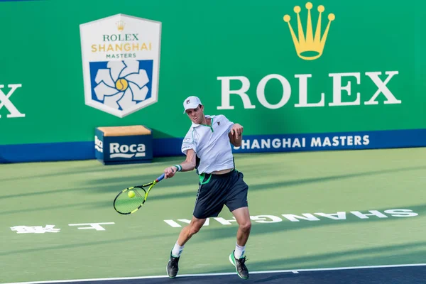 Sam Querrey United States Returns Shot Diego Schwartzman Argentina First — Stock Photo, Image