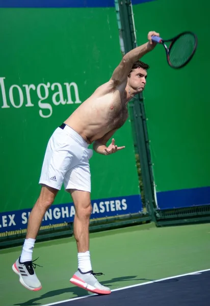 Francouzský Tenista Gilles Simon Účastní Školení Rámci Přípravy Rolex Shanghai — Stock fotografie