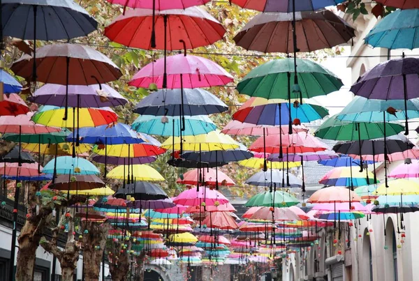 Honderden Paraplu Zijn Opgehangen Versieren Nanjing 1912 Pub Straat Van — Stockfoto