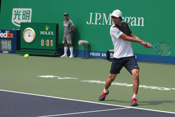 Taro Daniel Japão Retorna Bradley Klahn Dos Estados Unidos Sua — Fotografia de Stock