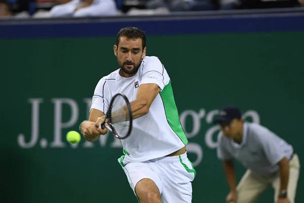 Marin Cilic Croacia Devuelve Una Oportunidad Nicolas Jarry Chile Partido — Foto de Stock