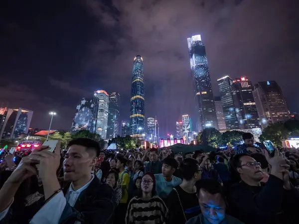Zobacz Guangzhou Międzynarodowego Festiwalu Światła Tematyczne Lecie Chin Reform Otwarcia — Zdjęcie stockowe