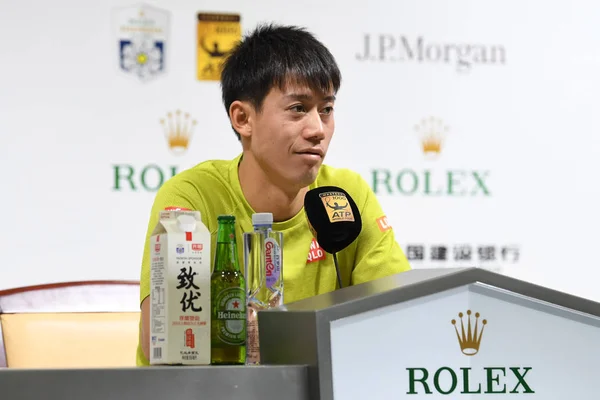 Pemain Tenis Jepang Kei Nishikori Menghadiri Konferensi Pers Untuk Turnamen — Stok Foto
