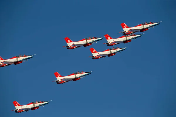 Los Aviones China Del Equipo Aerobático Hongying Decir Águila Roja — Foto de Stock