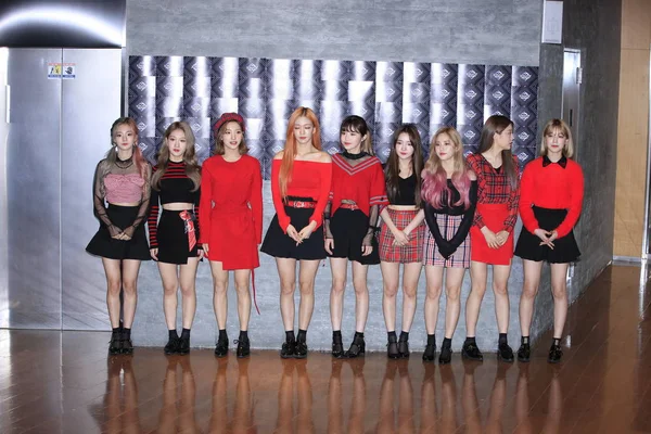 Members South Korean Girl Group Fromis Attend Filming Session Episode — Stock Photo, Image