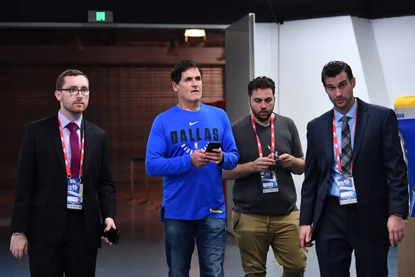 Mark Cuban Propietario Dallas Mavericks Llega Mercedes Arena Antes Del — Foto de Stock