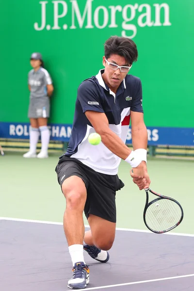 Chung Hyeon Güney Kore Bir Atış Için Hubert Hurkacz Polonya — Stok fotoğraf