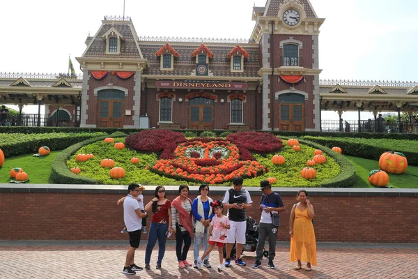 Vista Disneylândia Hong Kong Preparação Para Próximo Festival Halloween Hong — Fotografia de Stock