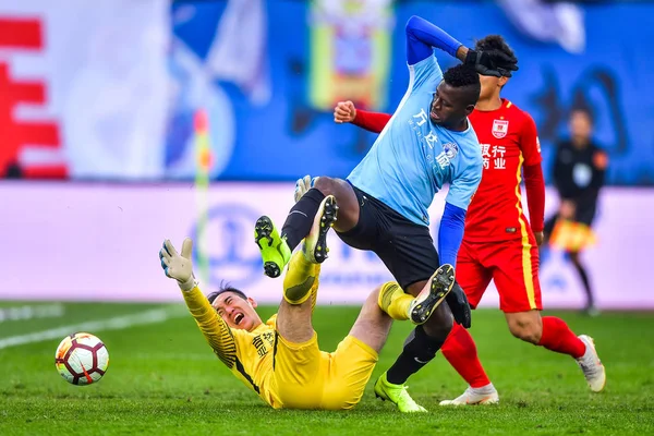 Futbolista Colombiano Duvier Riascos Dalian Yifang Dispara Contra Changchun Yatai — Foto de Stock