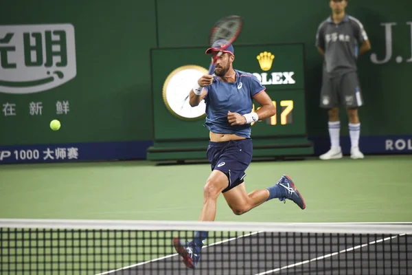 Steve Johnson Usa Återvänder Ett Skott Till Karen Khachanov Ryssland — Stockfoto