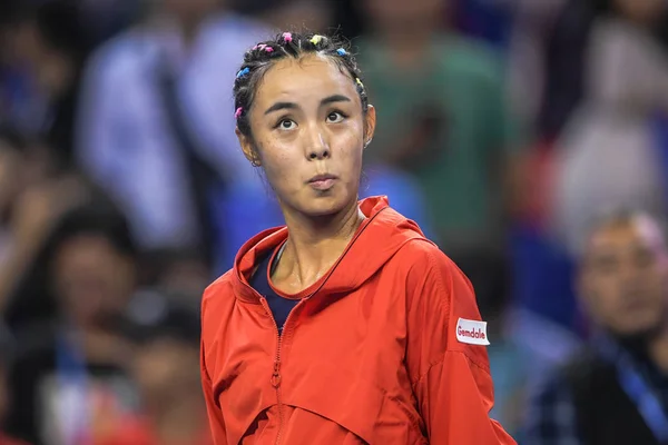 Wang Qiang Çin Hengqin Hayat Wta Elite Kupa Zhuhai 2018 — Stok fotoğraf