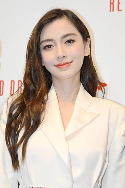 香港の女優中国の靴のブランドは 上海に赤とんぼのプロモーション イベントに出席 2018 — ストック写真