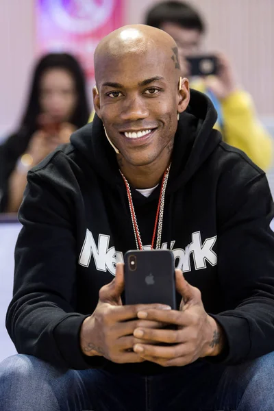 Giocatore Basket Americano Pensione Stephon Marbury Posa Durante Evento Promozionale — Foto Stock