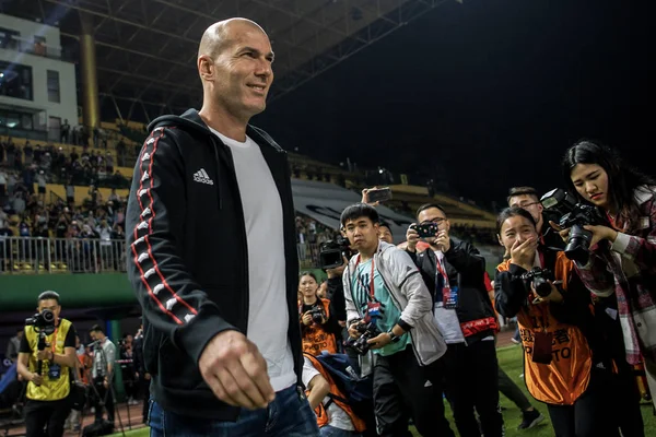 Fransız Futbol Yıldızı Koç Zinedine Zidane Katılır 2018 2019 Adidas — Stok fotoğraf