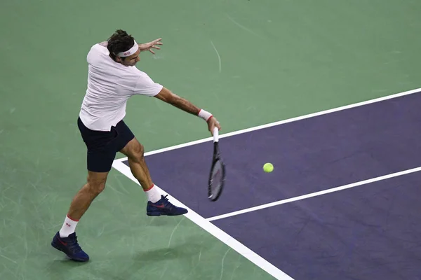 Roger Federer Switzerland Torna Colpo Daniil Medvedev Russia Nella Loro — Foto Stock