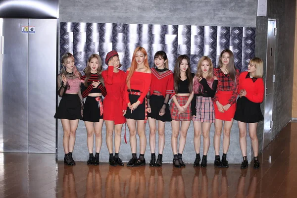 Members South Korean Girl Group Fromis Attend Filming Session Episode — Stock Photo, Image