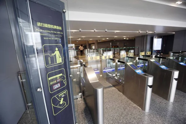 Vista Interior Terminal Aeroporto Internacional Hongqiao Xangai China Outubro 2018 — Fotografia de Stock