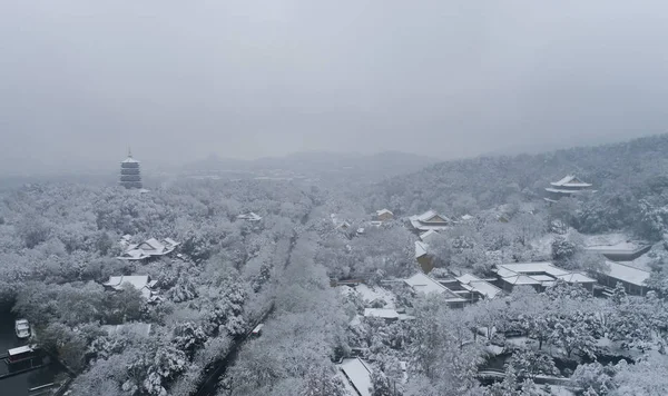 Hangzhou City Doğu Çin Zhejiang Eyaleti Aralık 2018 Kar Sonra — Stok fotoğraf