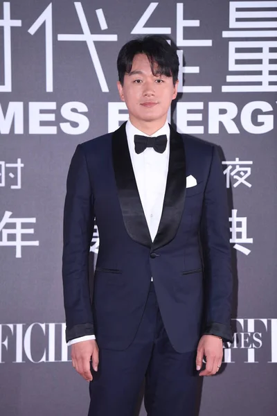 Actor Chino Tong Dawei Llega Alfombra Roja Para Officiel Fashion — Foto de Stock