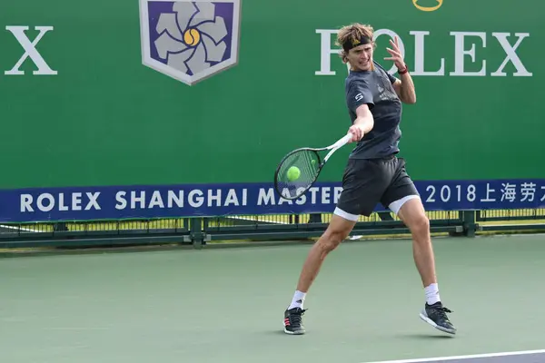 Tenista Alemán Alexander Zverev Participa Una Sesión Entrenamiento Para Preparar — Foto de Stock