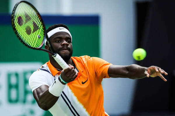 Frances Tiafoe Των Ηνωμένων Πολιτειών Σερβίρει Εναντίον Μάθιου Έμπντεν Αυστραλία — Φωτογραφία Αρχείου