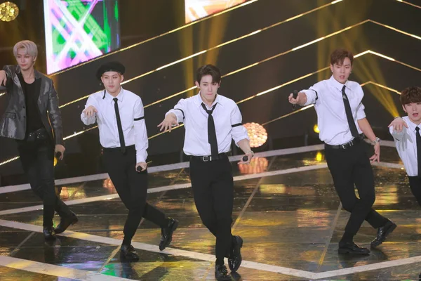 Membros Banda Sul Coreana Monsta Apresentam Durante Série Musical Sul — Fotografia de Stock
