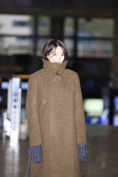 Modella Attrice Sudcoreana Shin Min Arriva All Aeroporto Internazionale Gimpo — Foto Stock