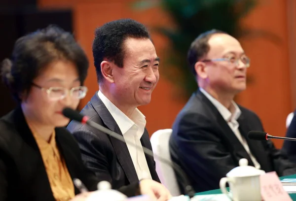 Wang Jianlin Presidente Grupo Dalian Wanda Participa Fórum Desenvolvimento Futebol — Fotografia de Stock