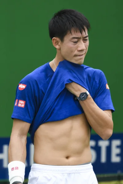 Japanese Tennis Player Kei Nishikori Takes Part Training Session Argentine — Stock fotografie