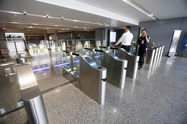 Vista Interior Terminal Aeroporto Internacional Hongqiao Xangai China Outubro 2018 — Fotografia de Stock