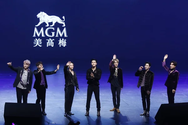 Medlemmar Sydkoreanska Pojke Gruppen Super Junior Delta Showcase Deras Nya — Stockfoto
