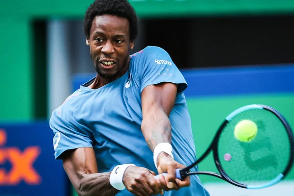 Gael Monfils Francia Torna Provare Stefanos Tsitsipas Grecia Nella Loro — Foto Stock