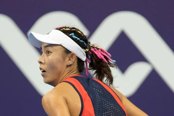 Wang Qiang Della Cina Reagisce Mentre Gareggia Contro Ashleigh Barty — Foto Stock